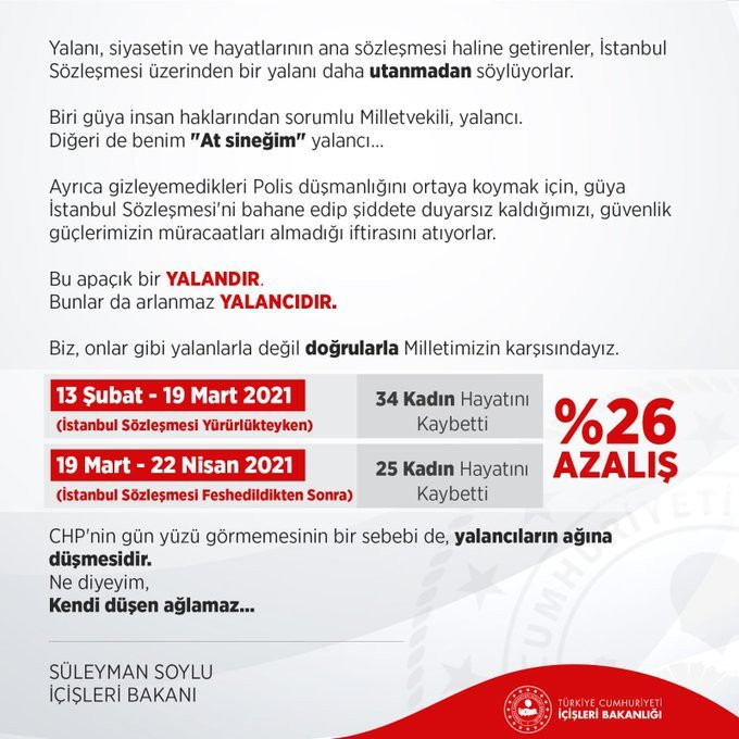 Süleyman Soylu'nun Kadın Cinayetleri Hakkında Paylaşımı Tepki Topladı