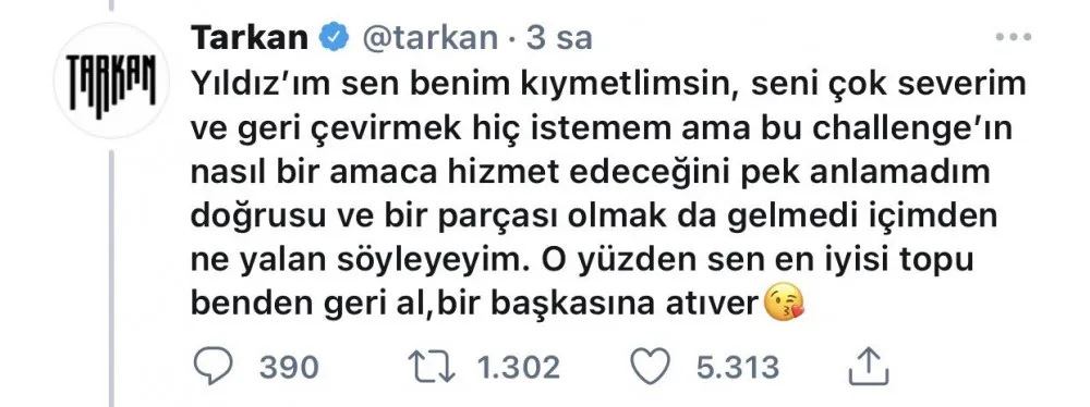 Yıldız Tilbe'nin İsteğini Geri Çeviren Tarkan Sosyal Medyada Gündem Oldu