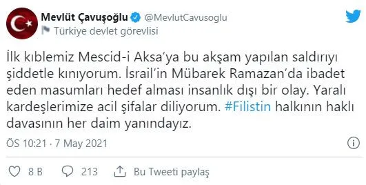 Siyasilerden Mescid-i Aksa Baskınına Sert Tepki
