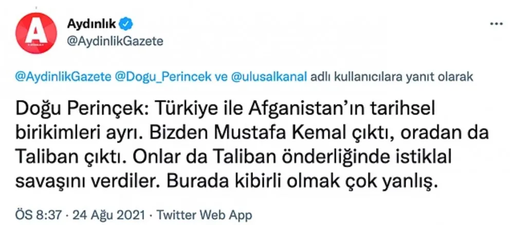 Perinçek ve Aydınlık Gazetesi 30 Ağustos Manşeti Yüzünden Sert Tepki Gördü