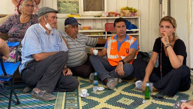 Gülben Ergen Bodrum Belediye Başkanı Ahmet Aras ile Yangın Bölgesini Ziyaret Etti