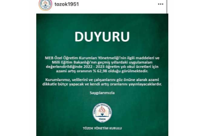 Özel Okullara Yüzde 63 Zam Paylaşımına Tepki Yağıyor