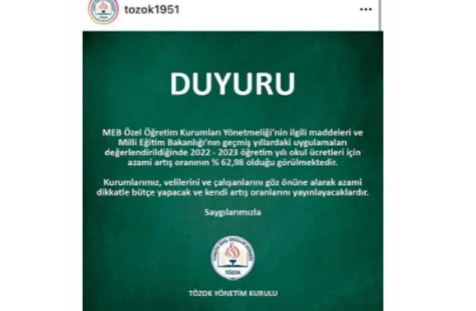 Özel Okullara Yüzde 63 Zam Paylaşımına Tepki Yağıyor