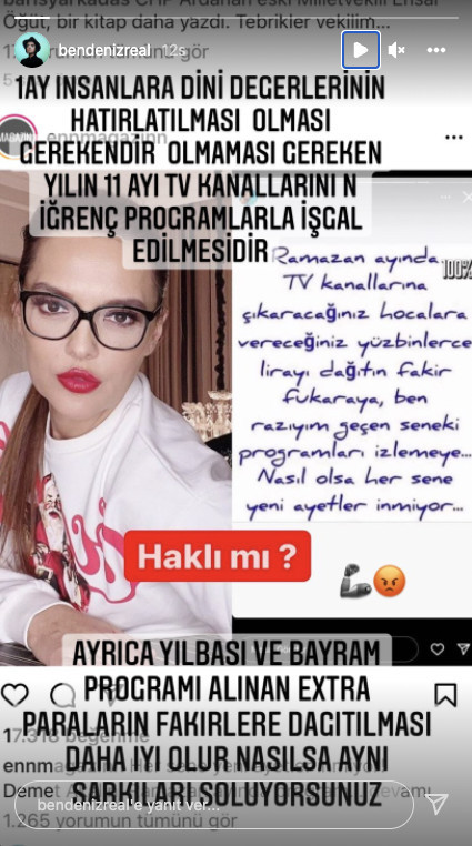 Demet Akalın'ın Ramazan Önerisine Bendeniz Sert Çıktı