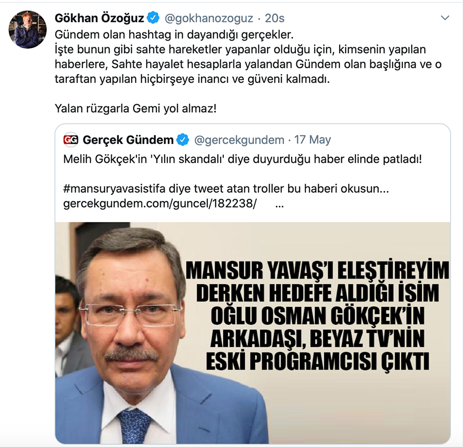 Melih Gökçek kendisini eleştiren Gökhan Özoğuz'u hedef aldı - Resim: 1