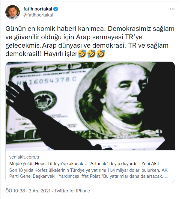 Fatih Portakal Akit Gazetesinin Ekonomi Haberiyle Dalga Geçti - Resim: 1