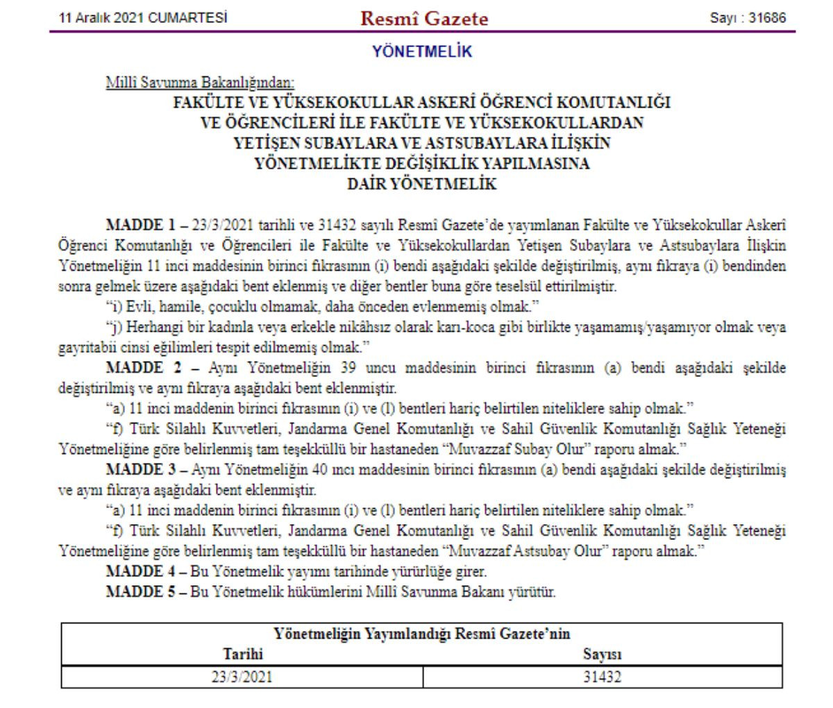 MSB'den Subay ve Astsubaylara Cinsel Hayat Yönetmeliği - Resim: 1
