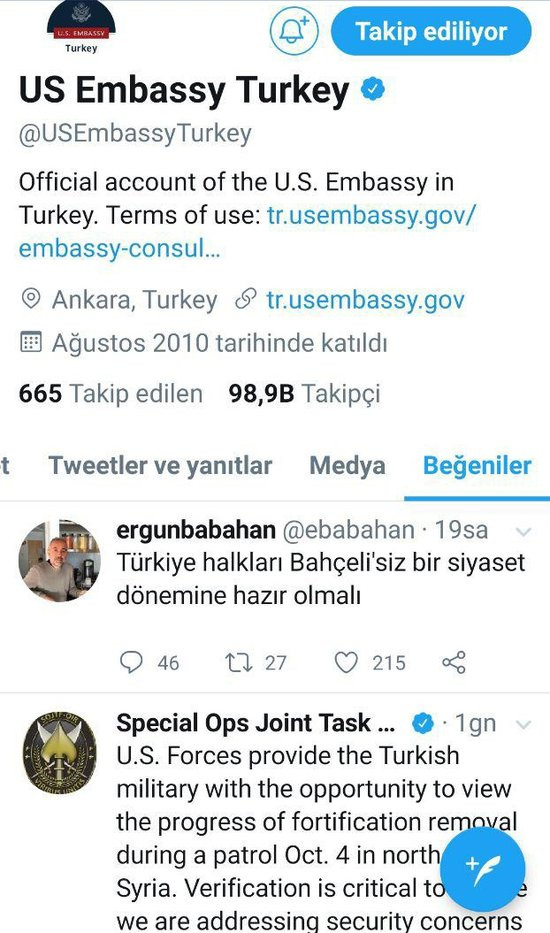 ABD Büyükelçiliği önce kaçak FETÖ'cü Ergun Babahan'ın tweetini beğendi sonra özür diledi - Resim: 1