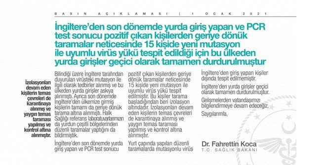 Mutasyonlu Virüs Türkiye’ye Sıçradı: En Az 15 Kişide görüldü - Resim: 1