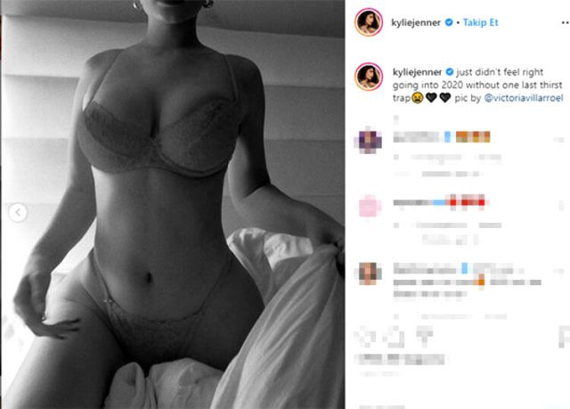 Kylie Jenner iç çamaşırlı pozlarıyla 2019'a veda etti! Beğeni yağdı - Resim: 1