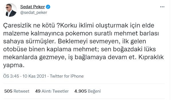 Sedat Peker'den Mehmet Barlas'a Bir Yanıt Daha: Lan Pokemon, Lan Kıprak... - Resim: 2