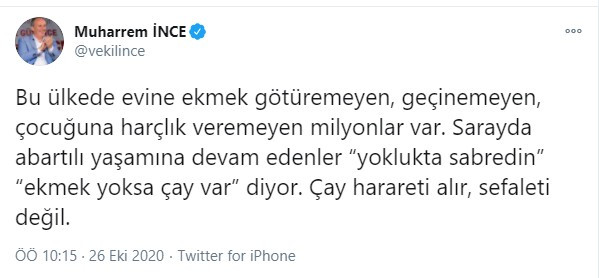 İnce'den Erdoğan'a ekmek tepkisi - Resim: 1