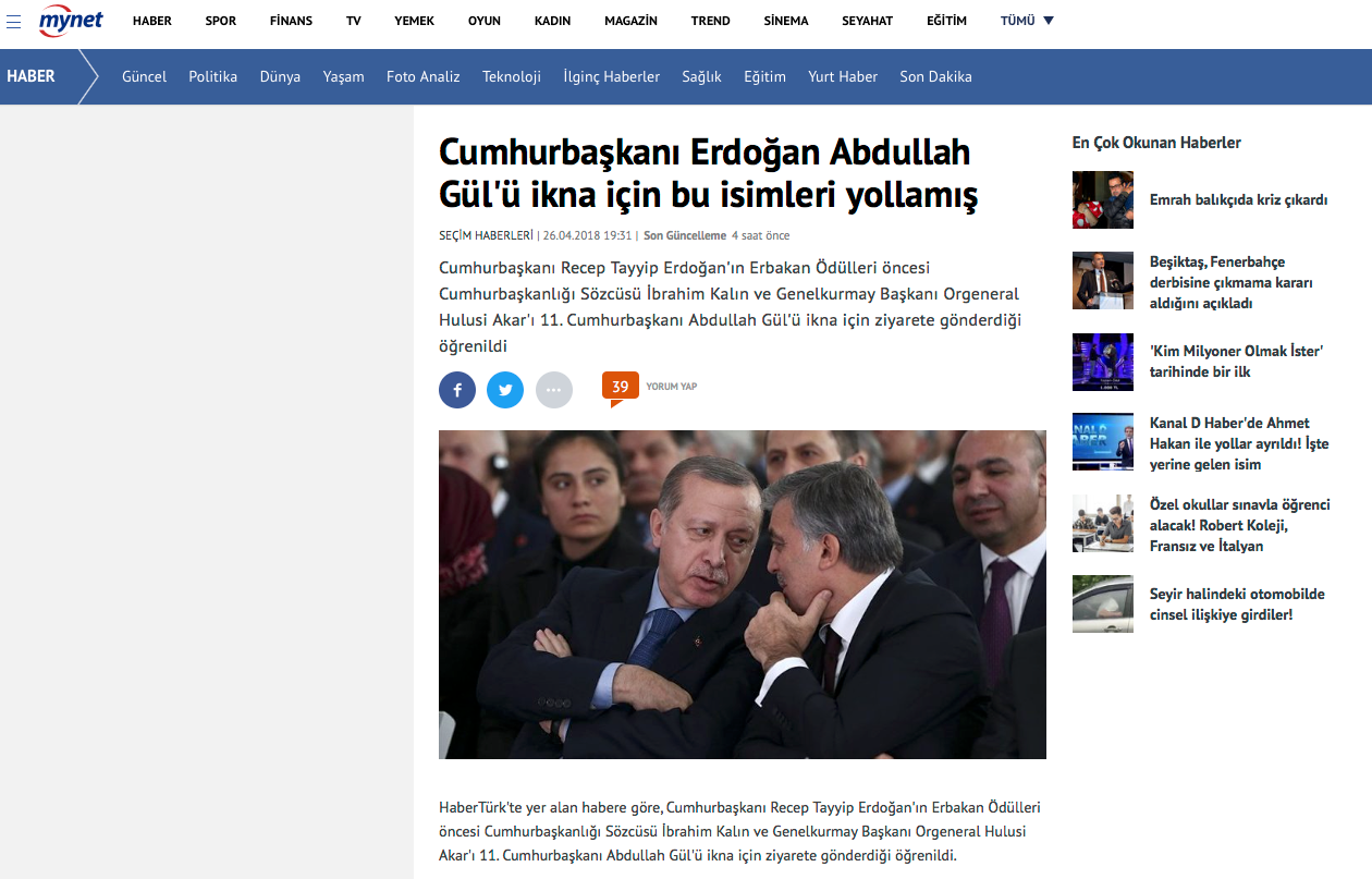 Habertürk yayından kaldırdı: Erdoğan, ikna için Kalın ve Akar'ı Gül'e yolladı iddiası - Resim: 2