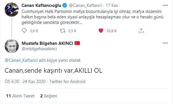 MHP'li sendikacıdan CHP'li Kaftancıoğlu'na tehdit: Canan sende kaşıntı var