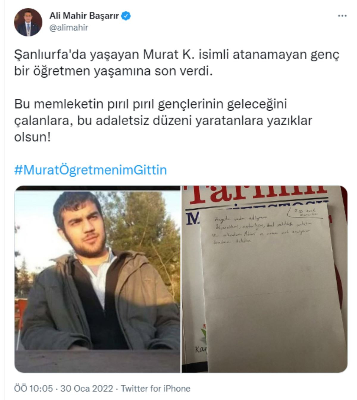 Atanamayan Murat Öğretmen Yaşamına Son Verdi - Resim: 1