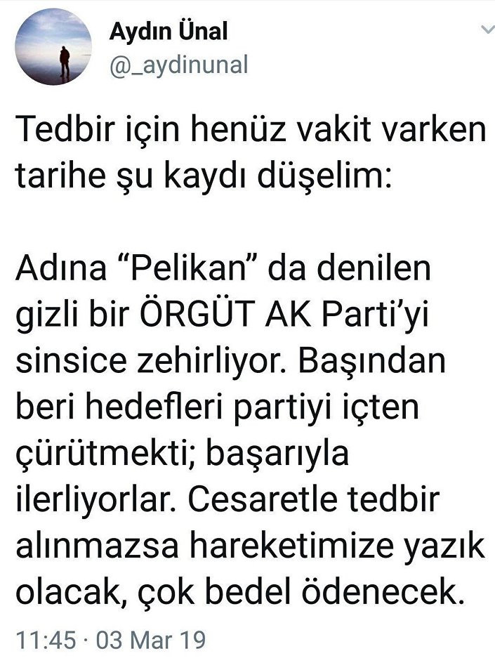 Erdoğan'ın eski metin yazarı Aydın Ünal Pelikan tweetini neden sildi? - Resim: 1