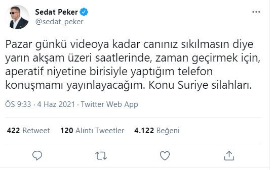 Sedat Peker: Yarın Birisiyle Telefon Konuşmamı Yayınlayacağım - Resim: 1
