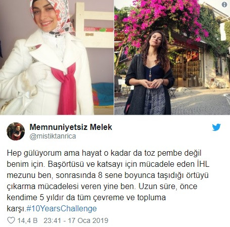Sosyal medyadaki #10YearChallenge'a Türkiye'de başörtüsünü çıkaranlar da katıldı - Resim: 4