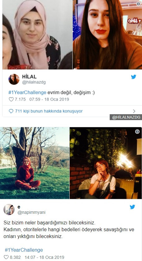 Sosyal medyadaki #10YearChallenge'a Türkiye'de başörtüsünü çıkaranlar da katıldı - Resim: 5