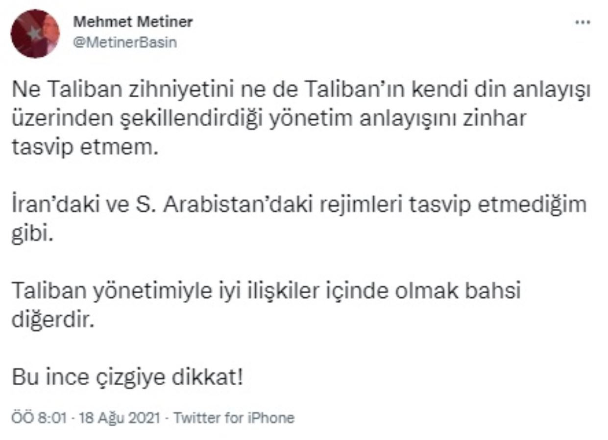 Metiner'den AKP'li İsimlere Uyarı: Taliban Güzellemesi Yapmayın - Resim: 2