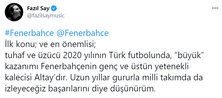 Fazıl Say'dan Fenerbahçe maçının hakemi Ali Palabıyık'a büyük tepki! - Resim: 1