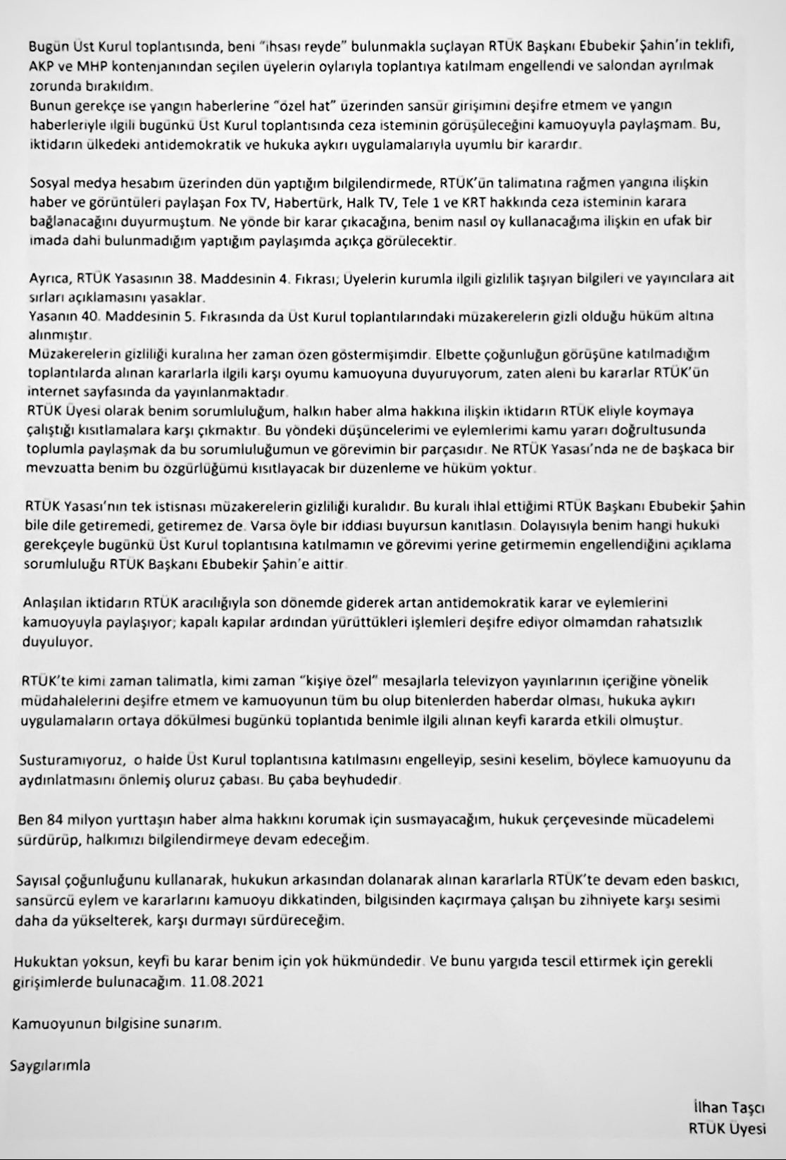 RTÜK'te Skandal: İlhan Taşçı Toplantıdan Çıkarıldı, TV'lere Ceza Yağdı! - Resim: 1