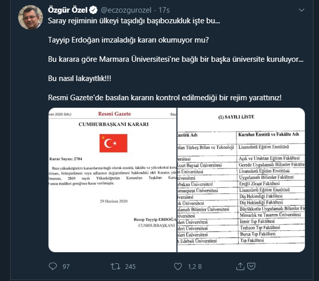 Erdoğan yanlışlıkla bir günlüğüne Mimarlık ve Tasarım Üniversitesi kurdu - Resim: 1