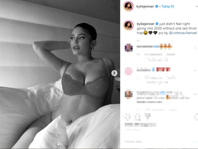 Kylie Jenner iç çamaşırlı pozlarıyla 2019'a veda etti! Beğeni yağdı - Resim: 2