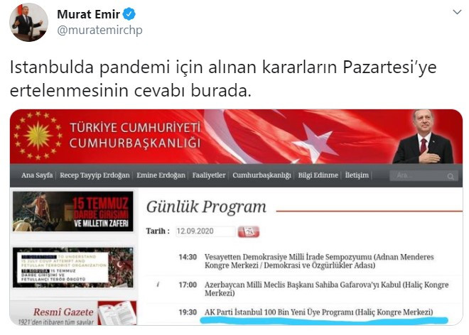 CHP'li Emir'den dikkat çeken paylaşım: Koronavirüs yasaklarının.. - Resim: 1