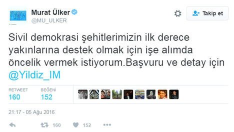 Murat Ülker'den demokrasi şehitlerinin yakınlarına iş imkanı - Resim: 1