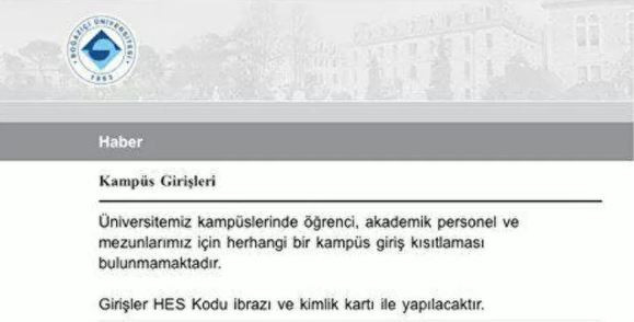 Boğaziçi Üniversitesi'ne Giriş Yasağı Kaldırıldı - Resim: 1