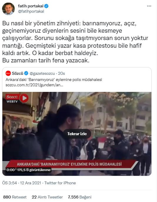 Fatih Portakal'dan Barınamıyoruz Gözaltılarına Tepki: Yazar Kasa Protestosu Bile.. - Resim: 1