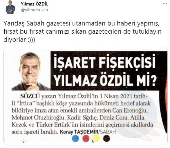 Yılmaz Özdil: Fırsat Bu Fırsat Canımızı Sıkanları da Tutuklayın Diyorlar - Resim: 1