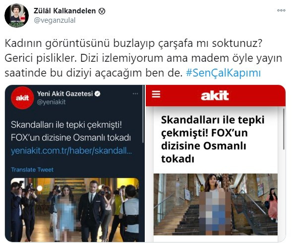 Yobaz ve cahil Akit gazetesi Hande Erçel'in elbisesinden tahrik oldu - Resim: 1
