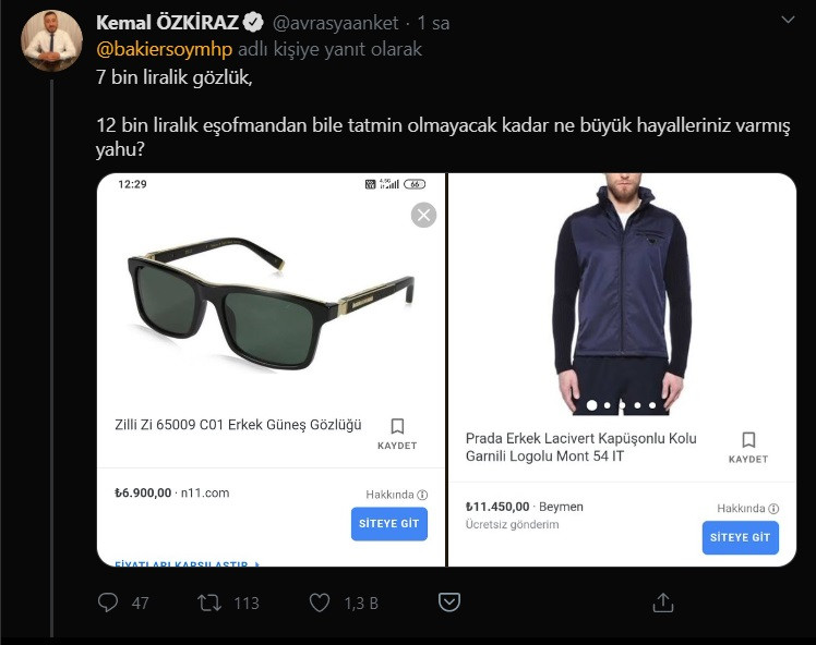 Tehditçi MHP'li vekilin 12 bin liralık Prada eşofmanı, 7 bin liralık gözlüğü olay oldu - Resim: 2