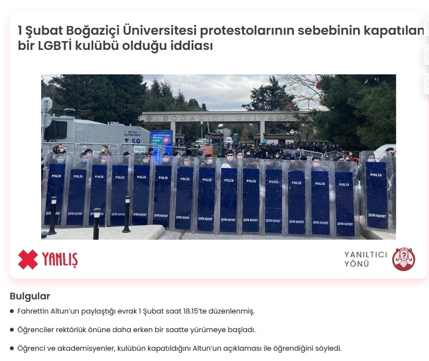 Teyit.org: Fahrettin Altun'un Boğaziçi Tweeti Yanlış - Resim: 1