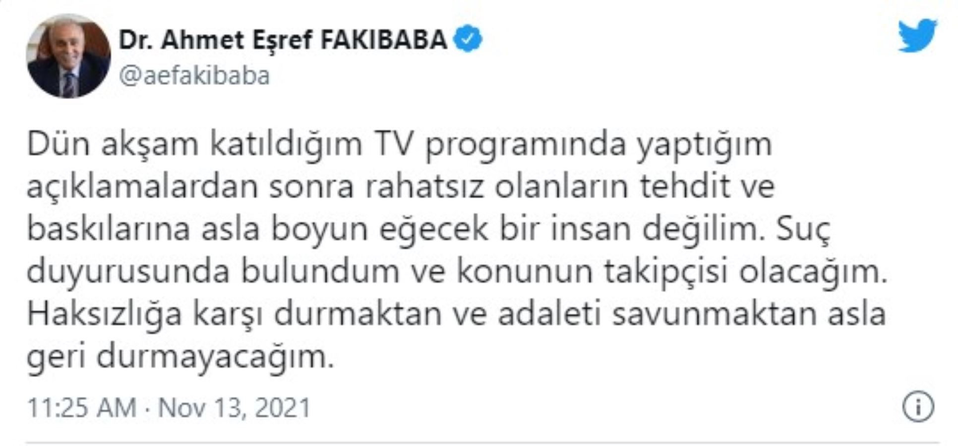 AKP'den İstifası Kabul Edilmeyen Eşref Fakıbaba: Tehdit Ediliyorum - Resim: 1