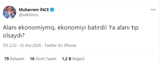 Alanım ekonomi diyen Erdoğan'a Muharrem İnce'den tepki: İyi ki Tıp değil - Resim: 1