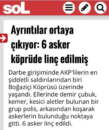 Sol gazetesi darbe karşıtlarını katliamcı ilan etti! - Resim: 1