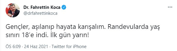 Bakan Koca'dan Gençlere Aşı Çağrısı: Hayata Karışalım - Resim: 1