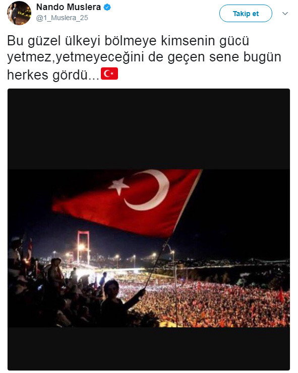 Fernando Muslera'dan 15 Temmuz mesajı - Resim: 1