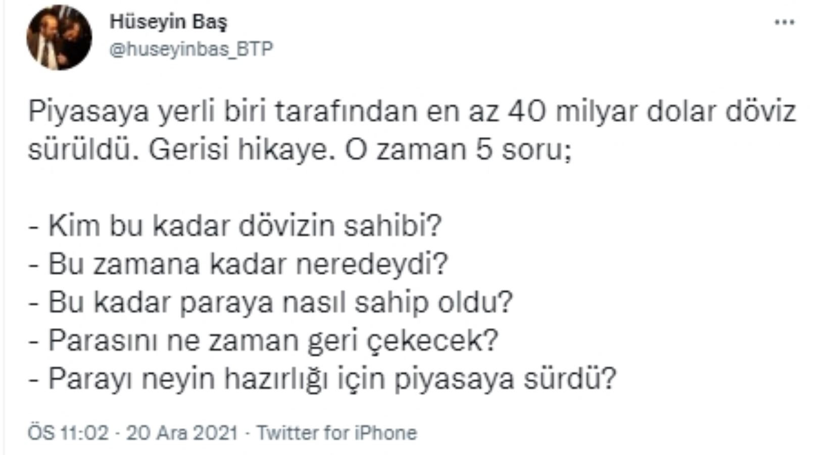 BTP Genel Başkanı Baş: Piyasaya 40 Milyar Dolar Döviz Sürüldü - Resim: 1