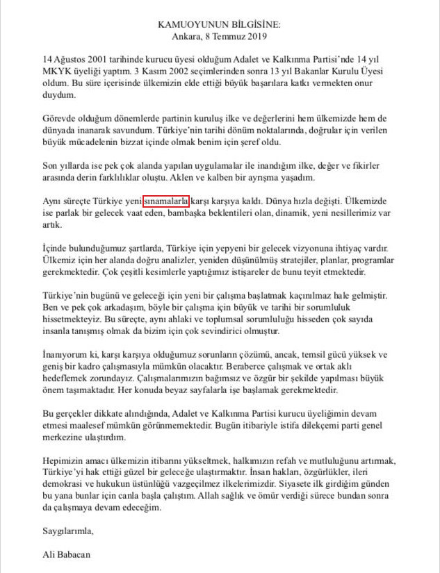 Sözcü yazarı Çiğdem Toker: Babacan'ın istifa açıklamasında az kullanılan bir sözcük dikkatimi çekti - Resim: 1