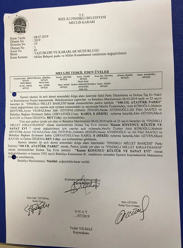 Fındıklı Belediye Başkanı: Kendimi yakarım, Atatürk tabelasını indirtmem - Resim: 1