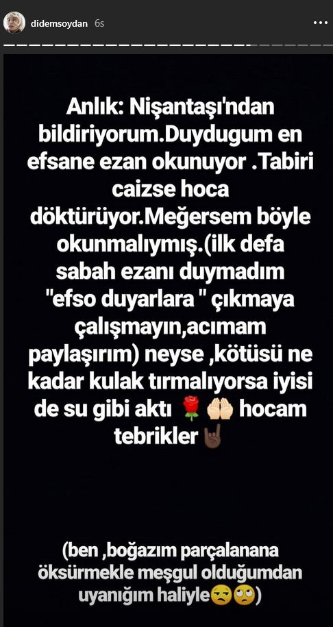 Didem Soydan: Duyduğum en efsane ezan okunuyor - Resim: 1