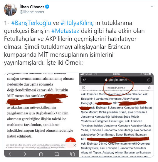 Sabah ve Yeni Şafak o tutuklamayı alkışlıyor ama.. - Resim: 1