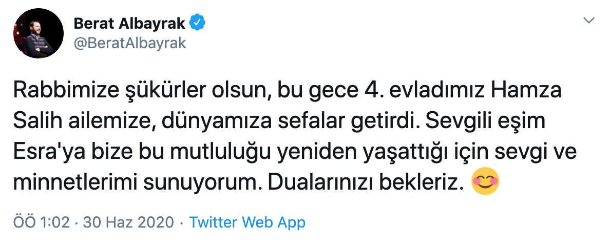 Erdoğan'ın damadı Berat Albayrak 4. kez baba oldu - Resim: 1