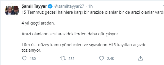 Şamil Tayyar: 15 Temmuz’da arazi olanların sesi daha çok çıkıyor - Resim: 1