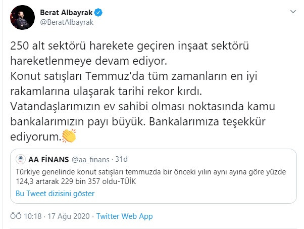 Berat Albayrak'tan kamu bankalarına teşekkür! - Resim: 1