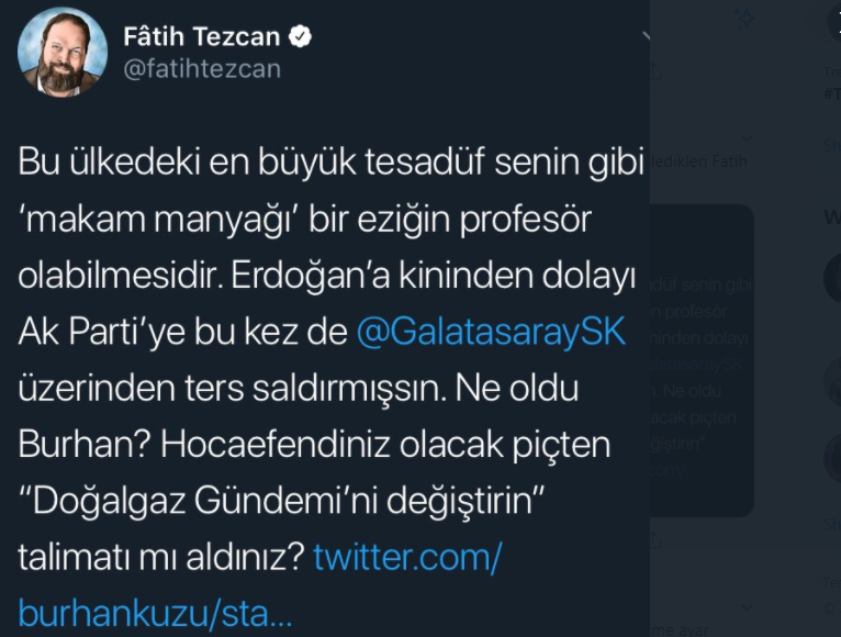 AKP'li Fatih Tezcan'dan AKP'li Burhan Kuzu'ya: Makam manyağı ezik profesör - Resim: 2